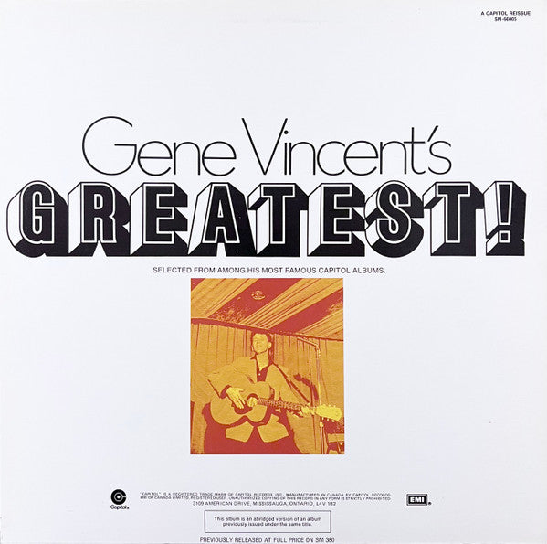 Gene Vincent : Gene Vincent's Greatest! (LP, Comp, Mono, RE)