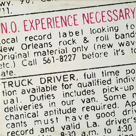 Various : N.O. Experience Necessary (LP, Comp)