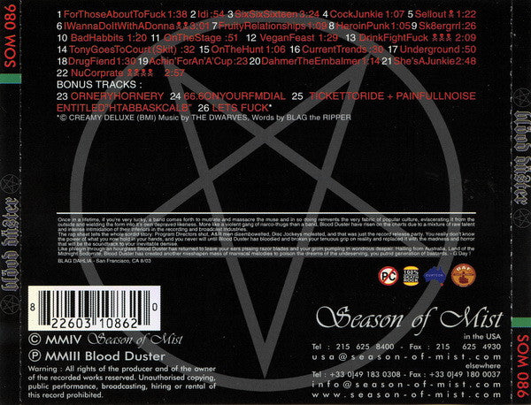 Blood Duster : Blood Duster (CD, Album)