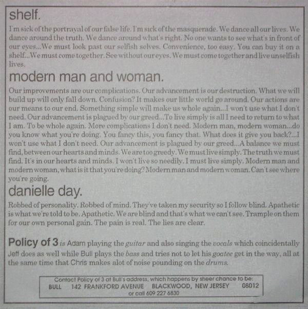Policy Of 3 : Policy Of 3 (7")