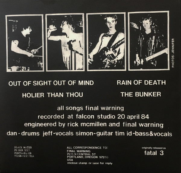 Final Warning (2) : Final Warning (7", EP, RE)