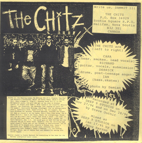 The Chitz, The Moaning Lisas : Eastern Canada Punk Split! (7")