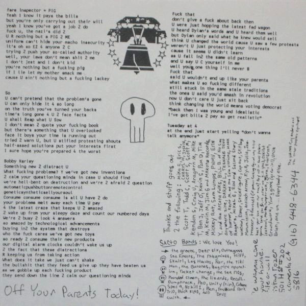 The Yah Mos : Off Your Parents E.P. (7", EP, RE)