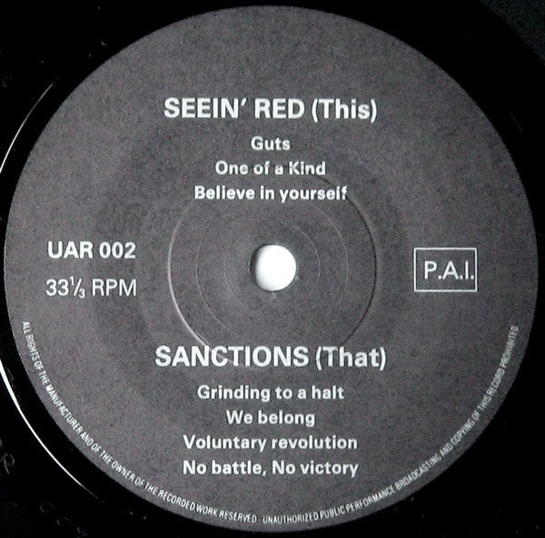Seein' Red / Sanctions (2) : Seein Red / Sanctions (7")