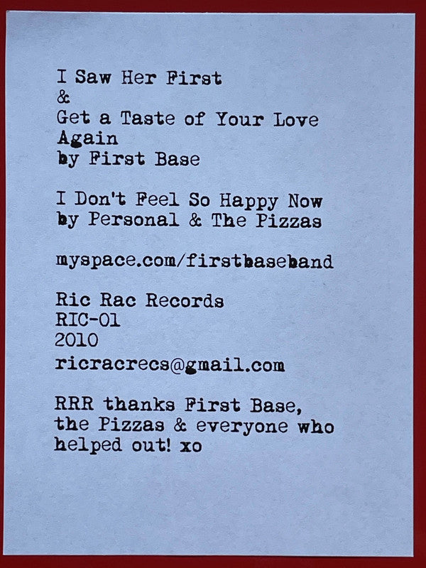 First Base (3) : I Saw Her First (7", Whi)