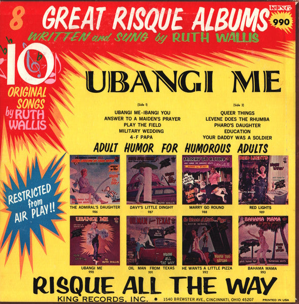 Ruth Wallis : Ubangi Me (LP, Album, Mono)