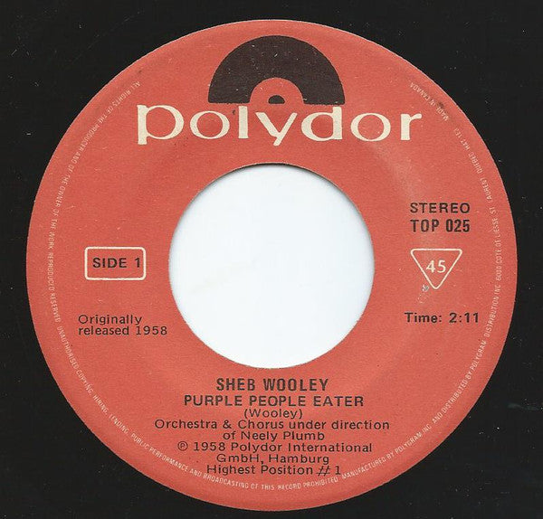 Sheb Wooley, Mark Dinning : The Purple People Eater / Teen Angel (7", RE)
