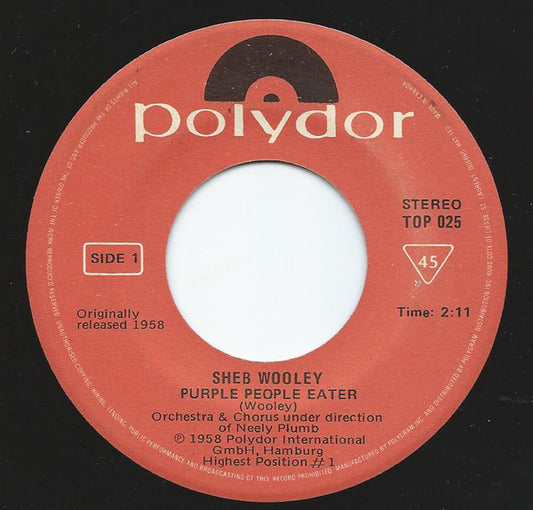 Sheb Wooley, Mark Dinning : The Purple People Eater / Teen Angel (7", RE)