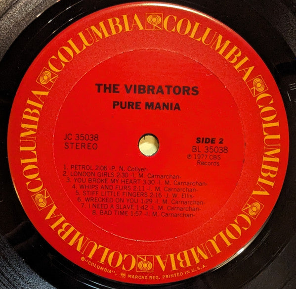 The Vibrators : Pure Mania (LP, Album, Ter)