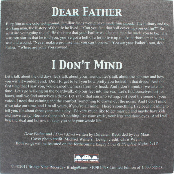 Defeater : Dear Father (7", EP, Ltd, Gra)