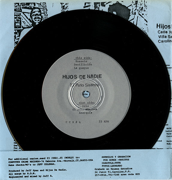 Hijos De Nadie (2) : El Puto Sistema EP (7", EP)
