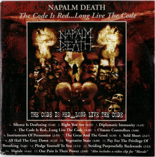 Napalm Death : The Code Is Red... Long Live The Code (CD, Album, Enh, Promo)