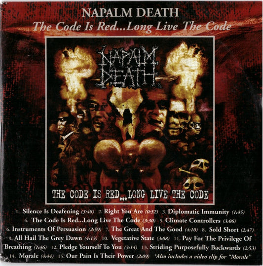 Napalm Death : The Code Is Red... Long Live The Code (CD, Album, Enh, Promo)