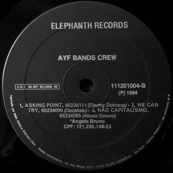 Various : Tudo Aquilo Que Não Mata O Poder É Morto Por Ele! The A.Y.F. Band's Crew Hardcore Compilation Vol. 1 (7", Comp, Num)