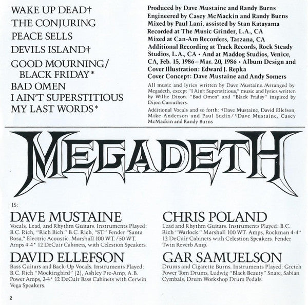Megadeth : Peace Sells... But Who's Buying? (CD, Album, Club, RE)
