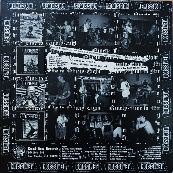 Remission : Ninety-Five To Ninety-Eight (LP, Comp)