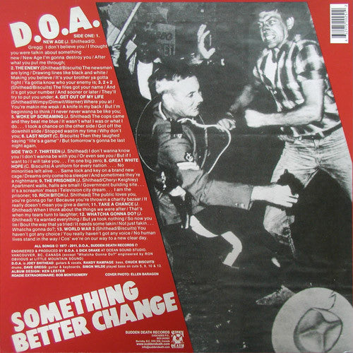 D.O.A. (2) : Something Better Change (LP, Album, Ltd, RE, Gre)