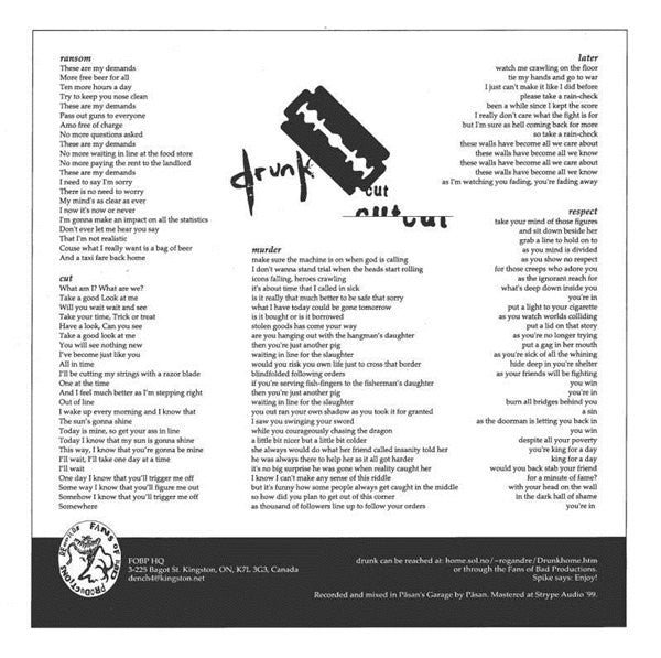 Goat Boy / Drunk (4) : Must Die!!! / Cut (LP, Ora)