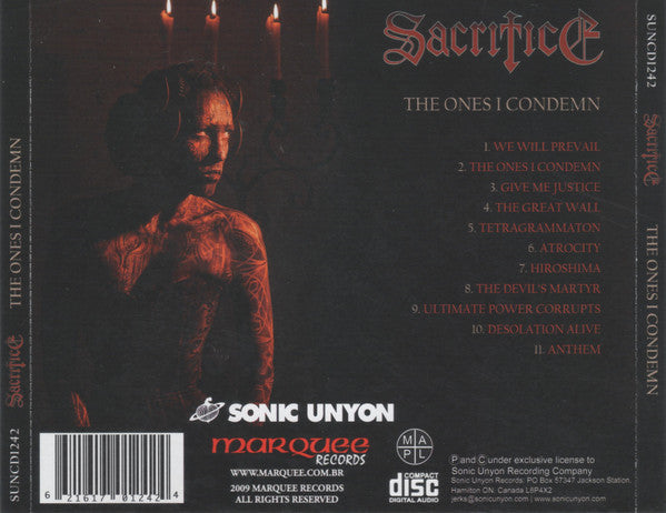 Sacrifice (3) : The Ones I Condemn (CD, Album)