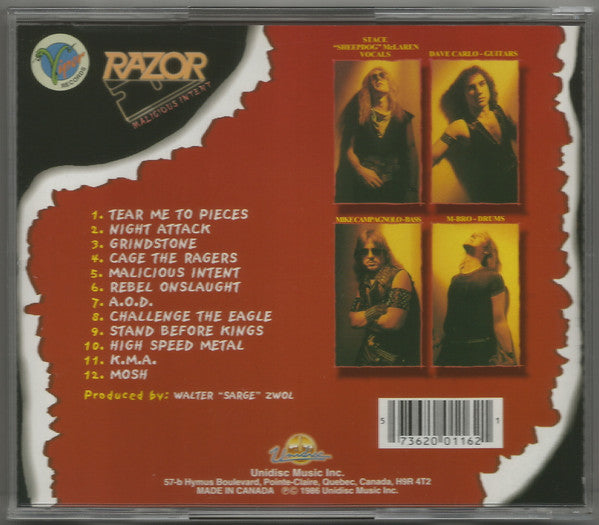 Razor (2) : Malicious Intent (CD, Album, RE)