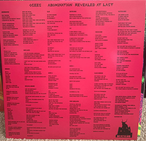 Osees* : Abomination Revealed At Last (LP, Album, Ltd, Pur)