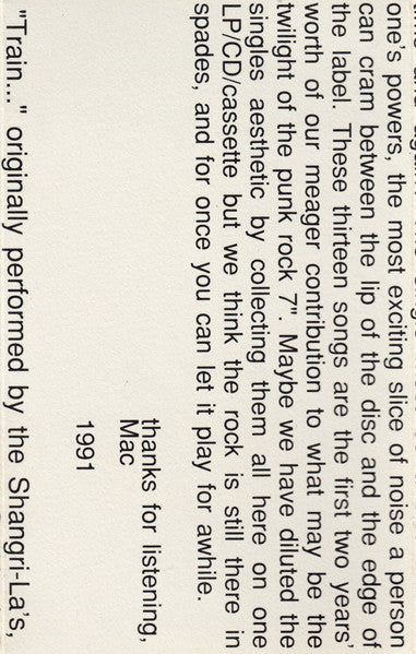 Superchunk : Tossing Seeds (Singles 89-91) (Cass, Comp)