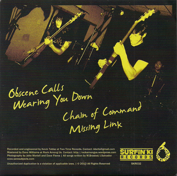 Sore Subjects : Missing Link (7")