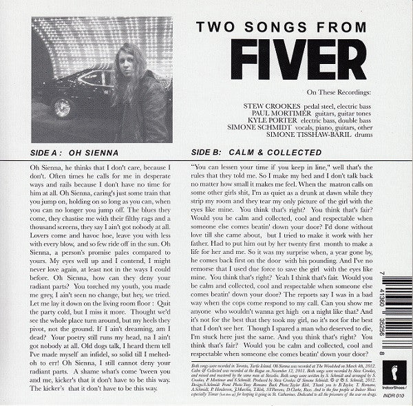 Fiver (3) : Two Songs From Fiver (7")