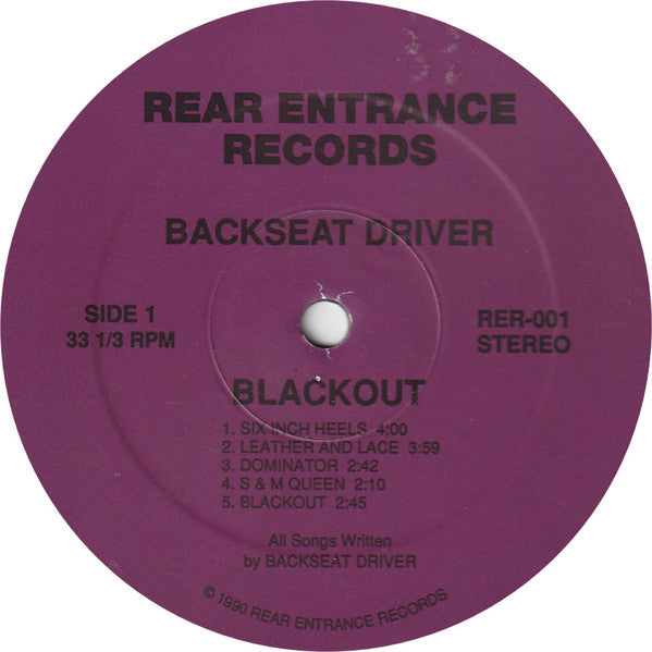 Backseat Driver (2) : Blackout (LP, Album)