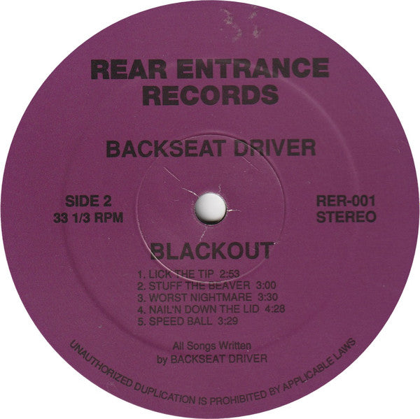 Backseat Driver (2) : Blackout (LP, Album)