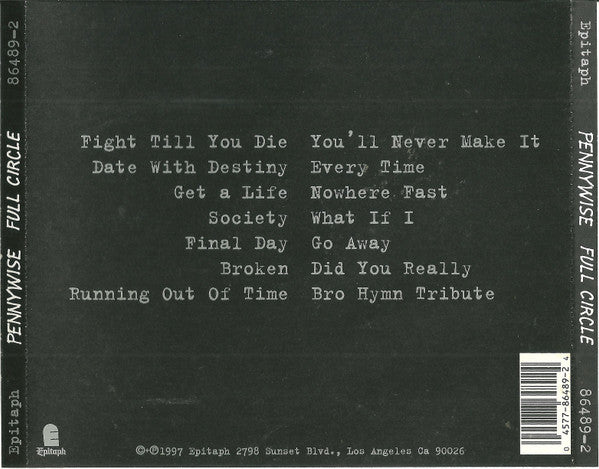 Pennywise : Full Circle (CD, Album)