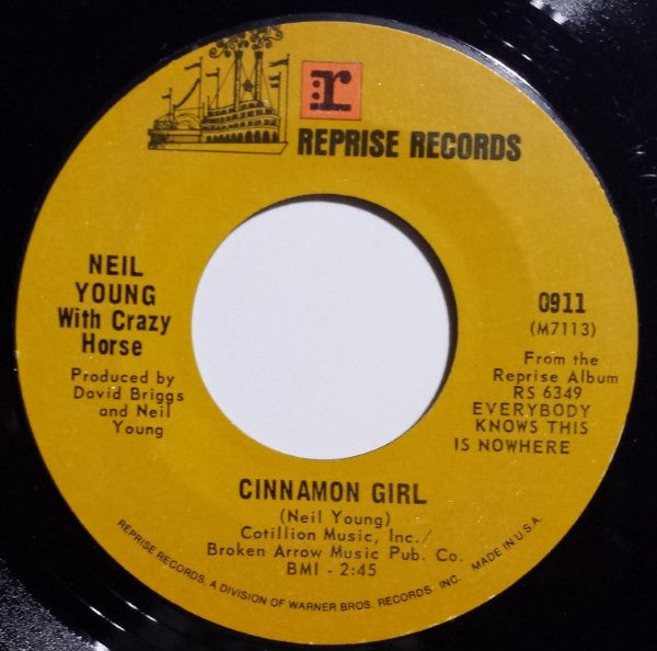 Neil Young With Crazy Horse : Cinnamon Girl (7", Single, Ter)