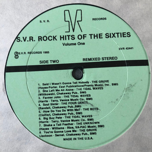 Various : SVR Rock Hits Of The Sixties (LP, Comp)