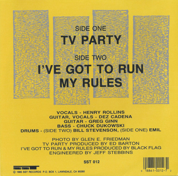 Black Flag : TV Party (7", Single, RE, RP)