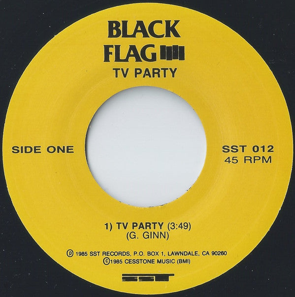 Black Flag : TV Party (7", Single, RE, RP)
