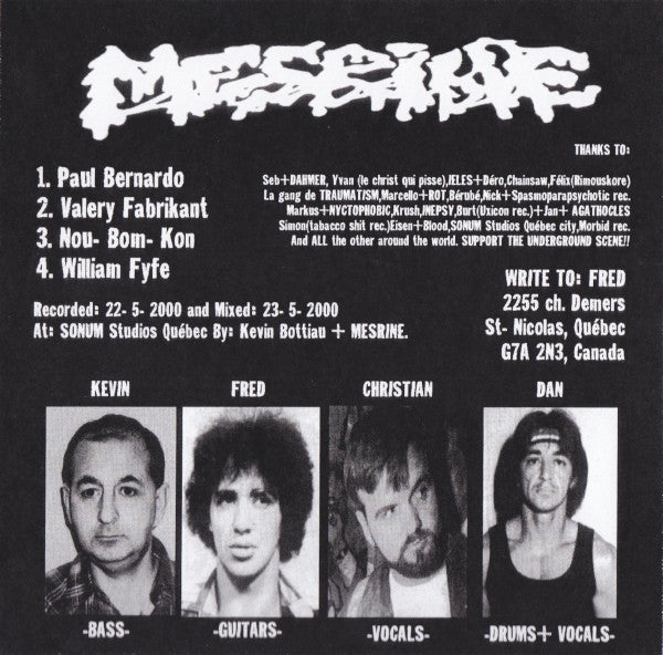 Dahmer / Mesrine : Dahmer / Mesrine (7", EP, RE)