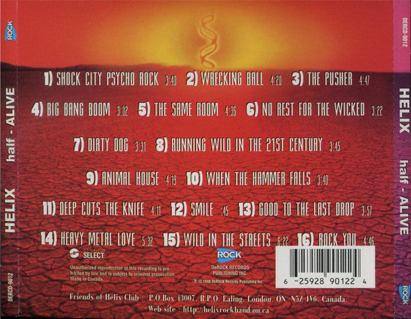 Helix (3) : Half-Alive (CD, Album)