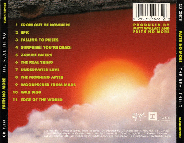 Faith No More : The Real Thing (CD, Album, RE)