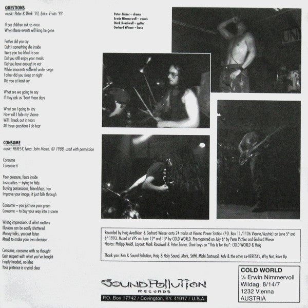 Cold World : Pretentious Assholes (7")