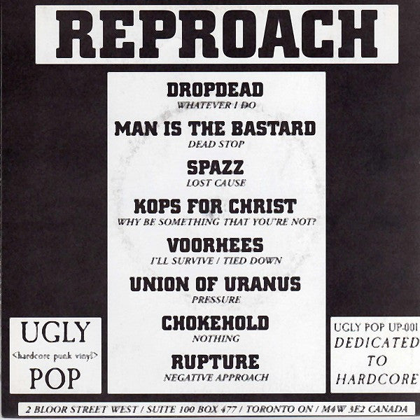 Various : Reproach (Eight Modern Hardcore Bands Cover Negative Approach) (7", Comp)