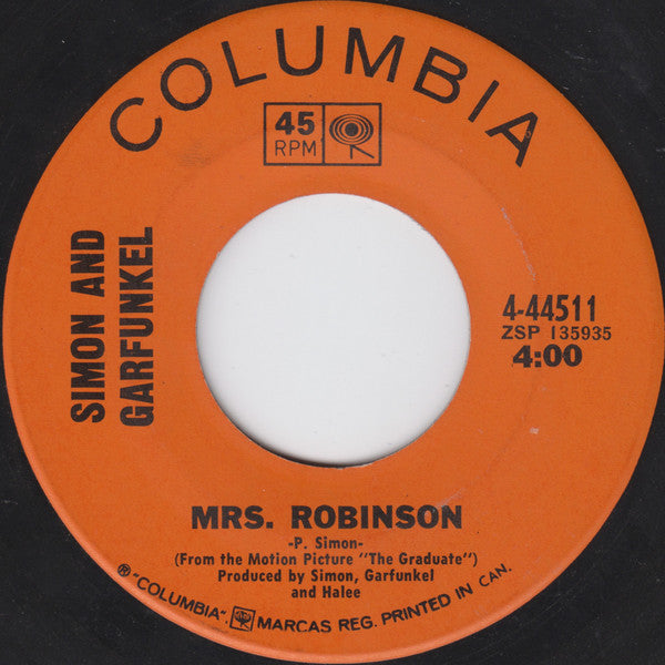 Simon & Garfunkel : Mrs. Robinson (7", Single)