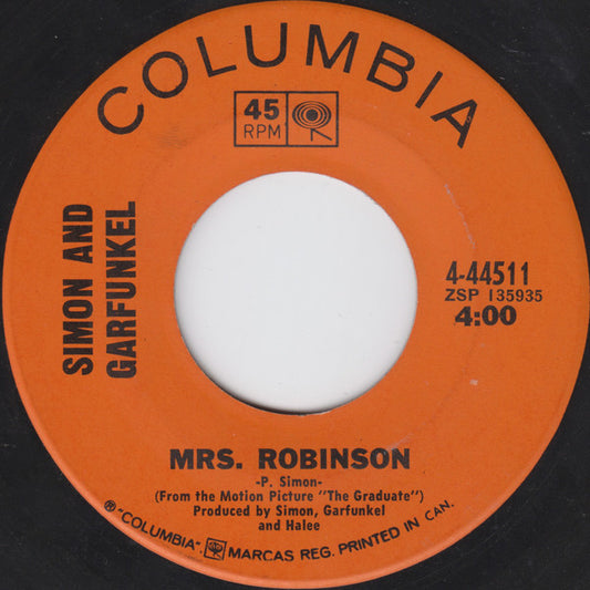 Simon & Garfunkel : Mrs. Robinson (7", Single)