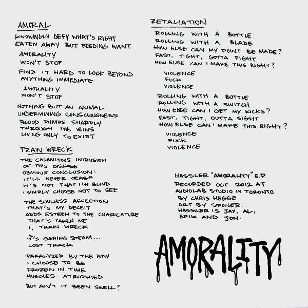 Hassler (2) : Amorality E.P. (7", EP)