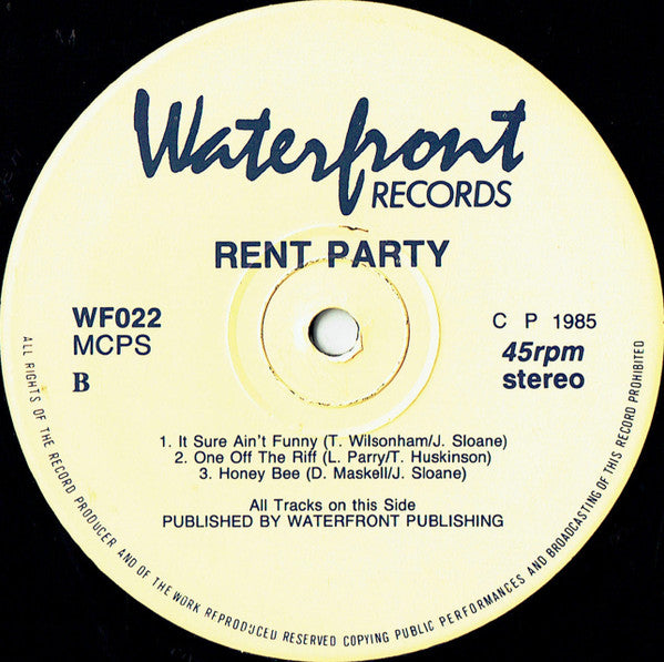 Rent Party : Honk That Saxophone (12")