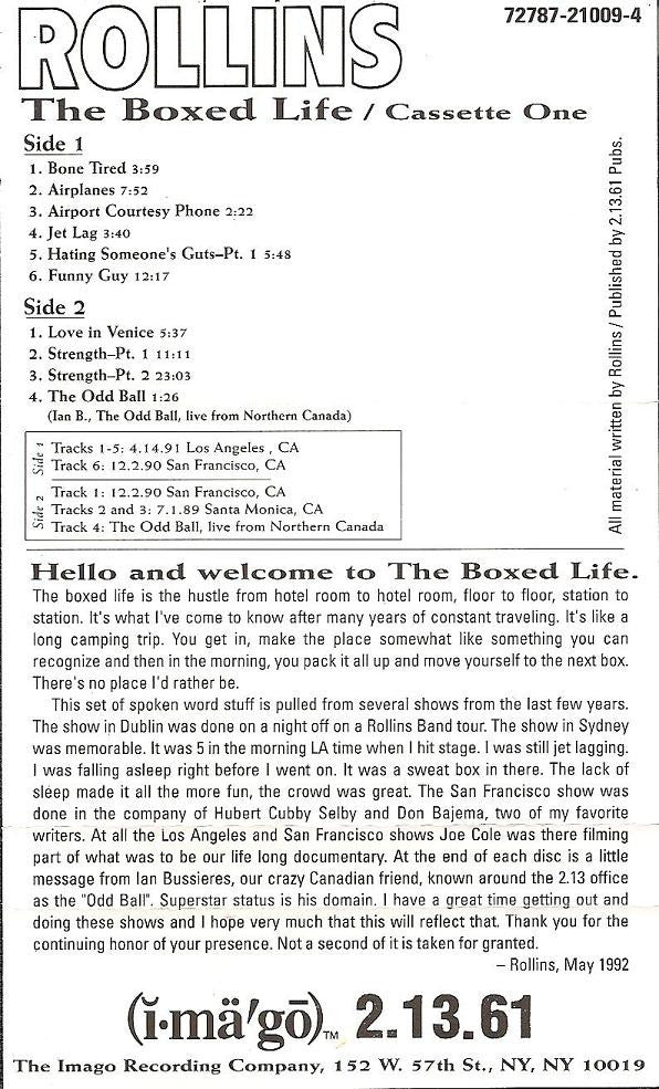 Rollins* : The Boxed Life (2xCass, Album, Dol)