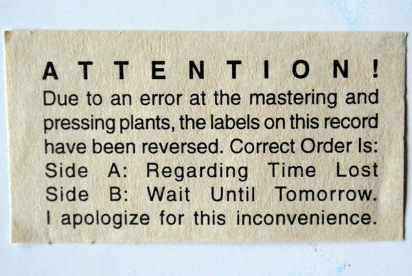 Inside (9) : Regarding Time Lost (7")