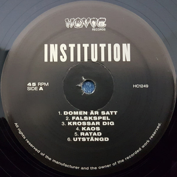 Institution (2) : Domen Är Satt (12", RE)