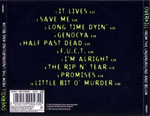 Overkill : From The Underground And Below (CD, Album, RE)