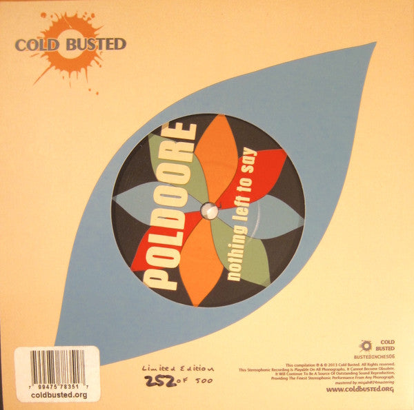 Poldoore : Nothing Left To Say (7", Ltd, Num)