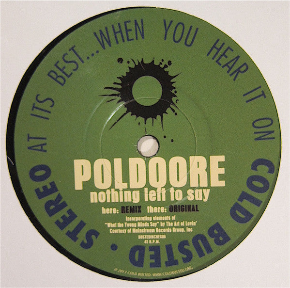 Poldoore : Nothing Left To Say (7", Ltd, Num)